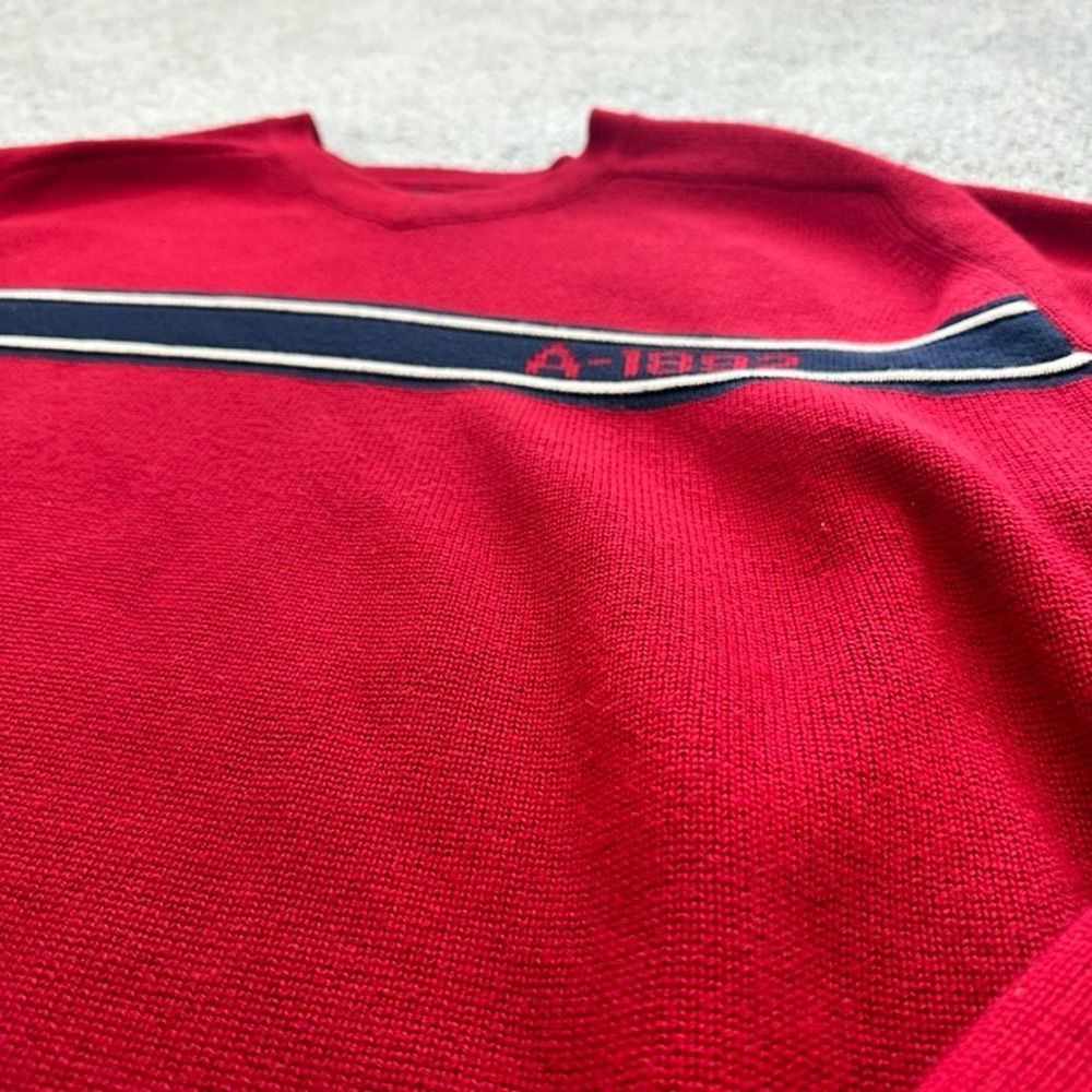 Vintage Abercrombie & Fitch Mens Sweater Size XL V Neck Stripe Y2K 90s‎ - Picture 3 of 7